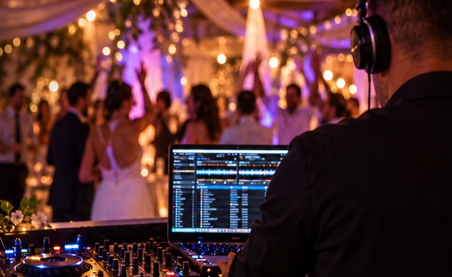 DJ et invités réunis pour une soirée festive
