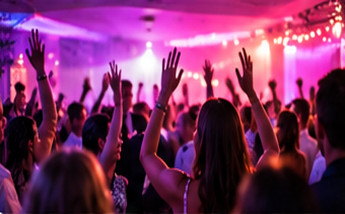 Invités sur une piste de danse festive