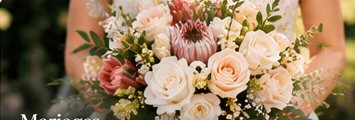 Détail d'un bouquet de fleurs romantique