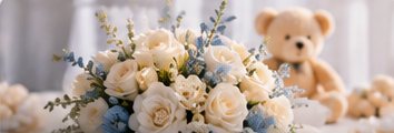 Fleurs délicates pour un baptême