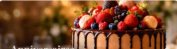 Gâteau d'anniversaire chocolat et fruits rouges