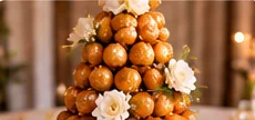 Pièce montée en choux caramélisés