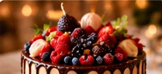 Gâteau au chocolat et fruits rouges